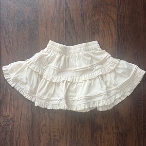 Chic Boho Cream Ruffled A-Line Skort